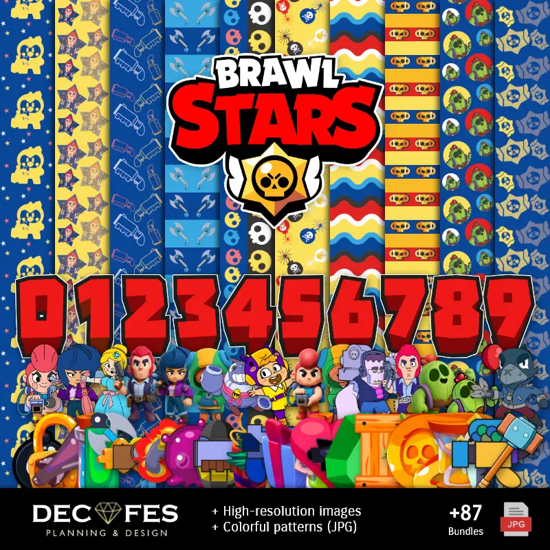 Digital Brawl Stars Paper - Stampabile per Scrapbook e fai da te