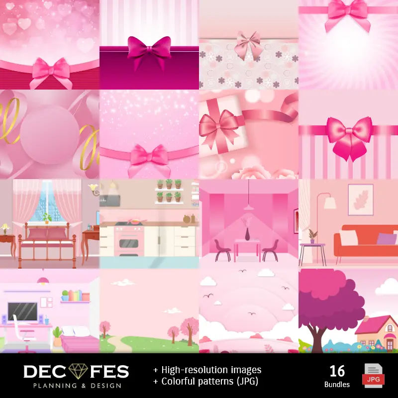 Digital Coquette Paper - Stampabili per Scrapbook e fai da te