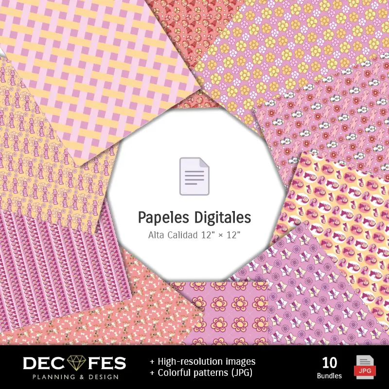 Papel Digital Masha e Oso - Imprimíveis para Scrapbook e DIY