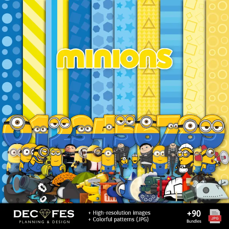 Digital Minions Paper - Stampabile per Scrapbook e fai da te