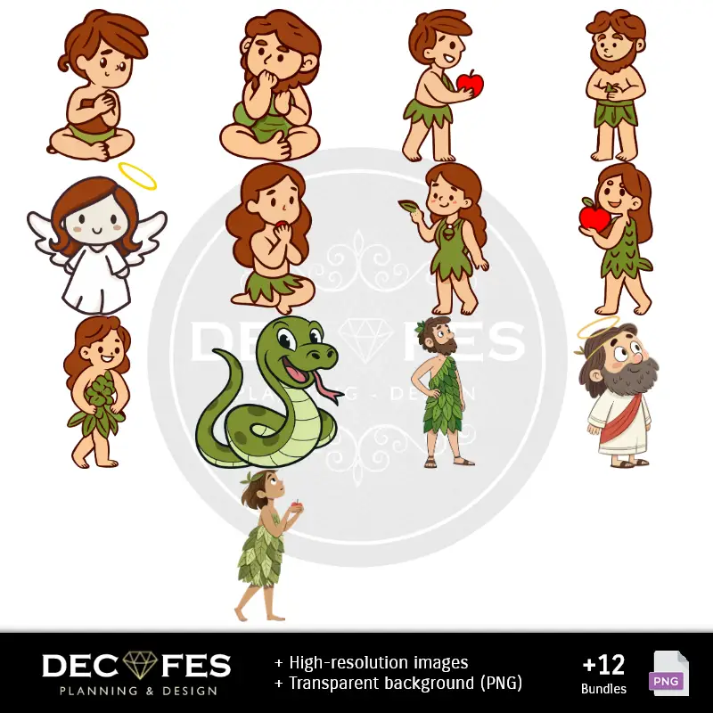 Accesorios | Digital Paper Adam and Eve - Printable for Scrapbook and DIY