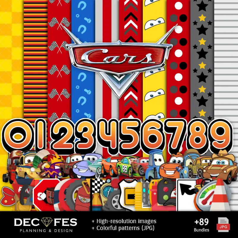 Carte digitali McQueen - Stampabile per Scrapbook e fai da te