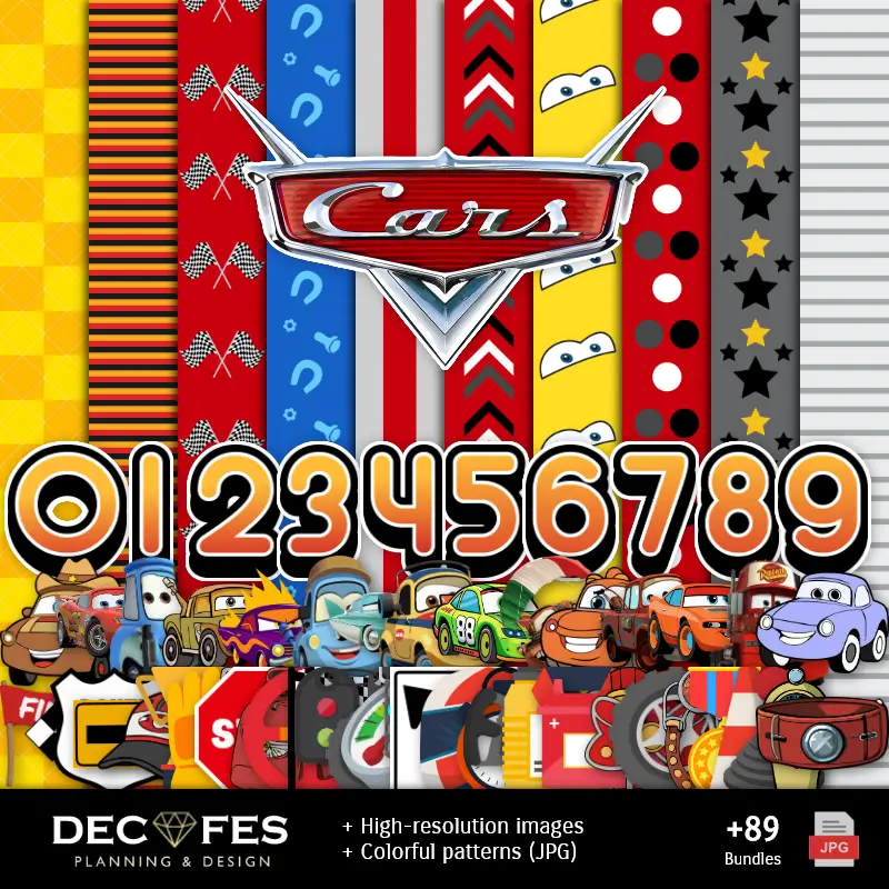 Fondos | Digital Paper Cars McQueen - Printable for Scrapbook and DIY