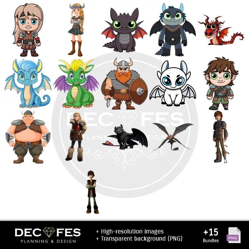 Personajes | Papel Digital Como Entrenar o seu Dragão - Imprimíveis para Scrapbook e DIY