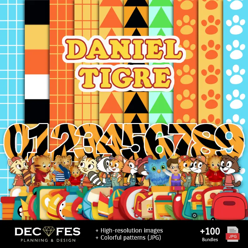 Digital Paper Daniel the Tiger - Printable for Scrapbook and DIY