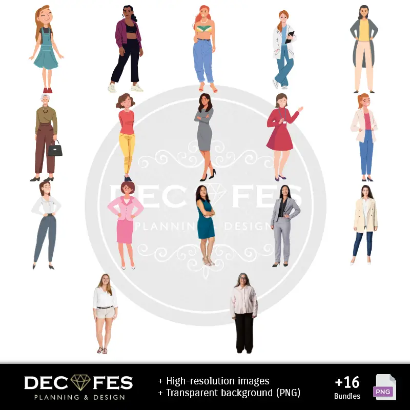 Personajes | 国際女性デーのためのデジタルペーパー - スクラップブッキングやDIYに使える印刷物