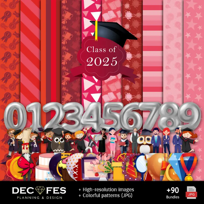 Promozione della graduazione di carta digitale - Stampabile per Scrapbook e fai da te