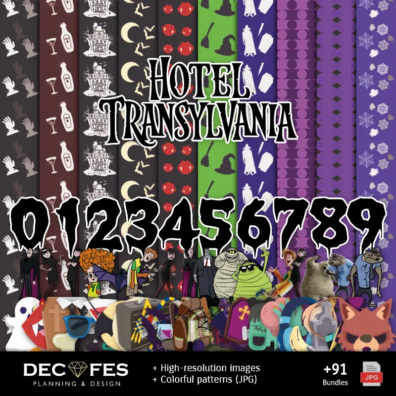 Digital Paper Hotel Transvania - Printable for Scrapbook and DIY