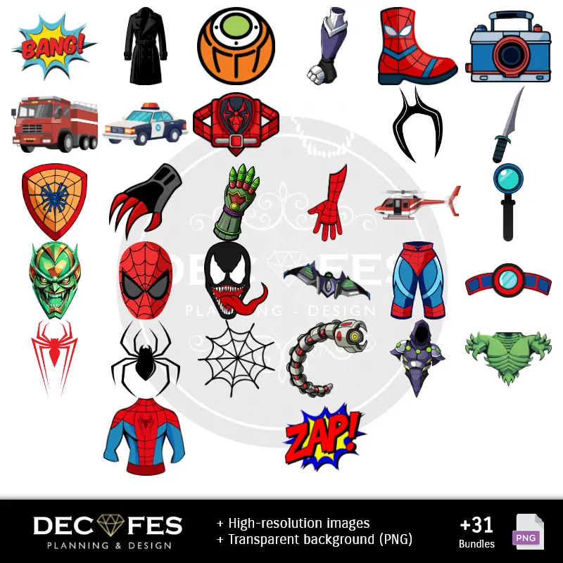 Accesorios | Digital Paper Man Spider - Imprimable pour Scrapbook et bricolage