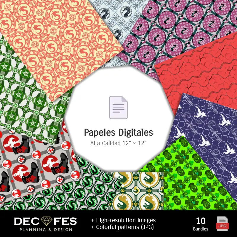 Digital Paper Mortal Kombat - Stampabile per Scrapbook e fai da te