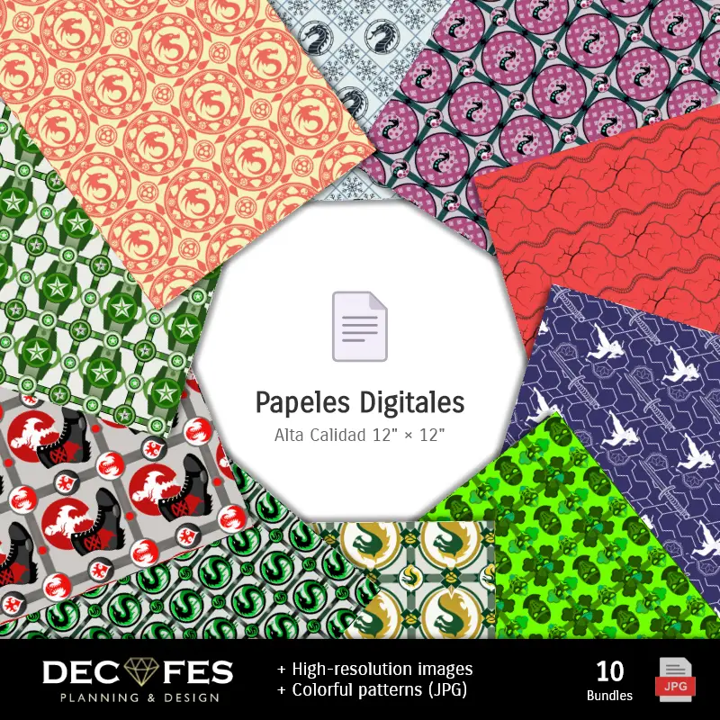 Collages | Papel Digital Mortal Kombat - Imprimíveis para Scrapbook e DIY