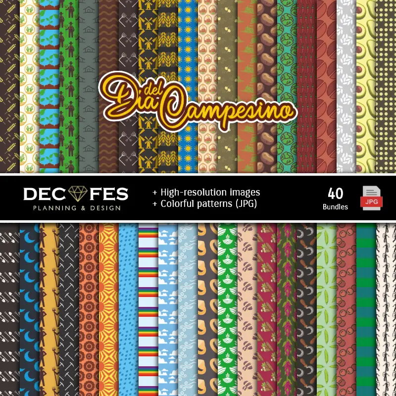 Fondos | Digital Paper Set Day of the Peasant - Fountains for Fiestas and Scrapbooking