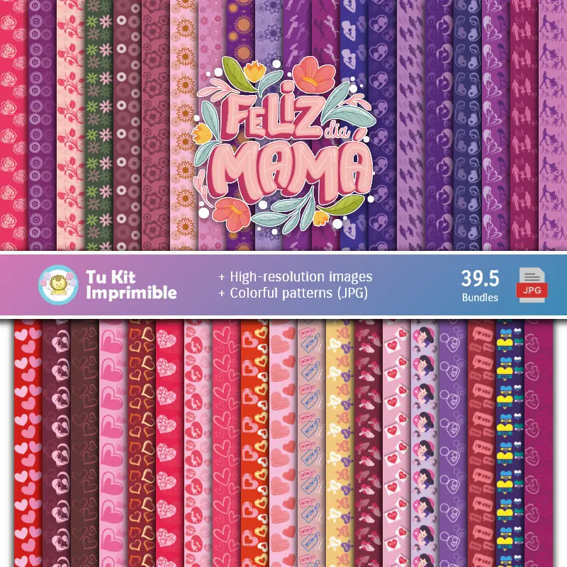 Digital Paper Set Festa della mamma - Festival e Scrapbooking