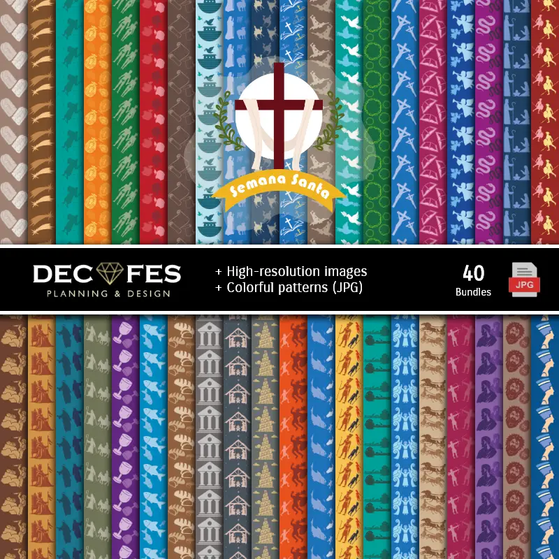 Fondos | Set di carta digitale Pasqua - Fondazioni e Scrapbooking