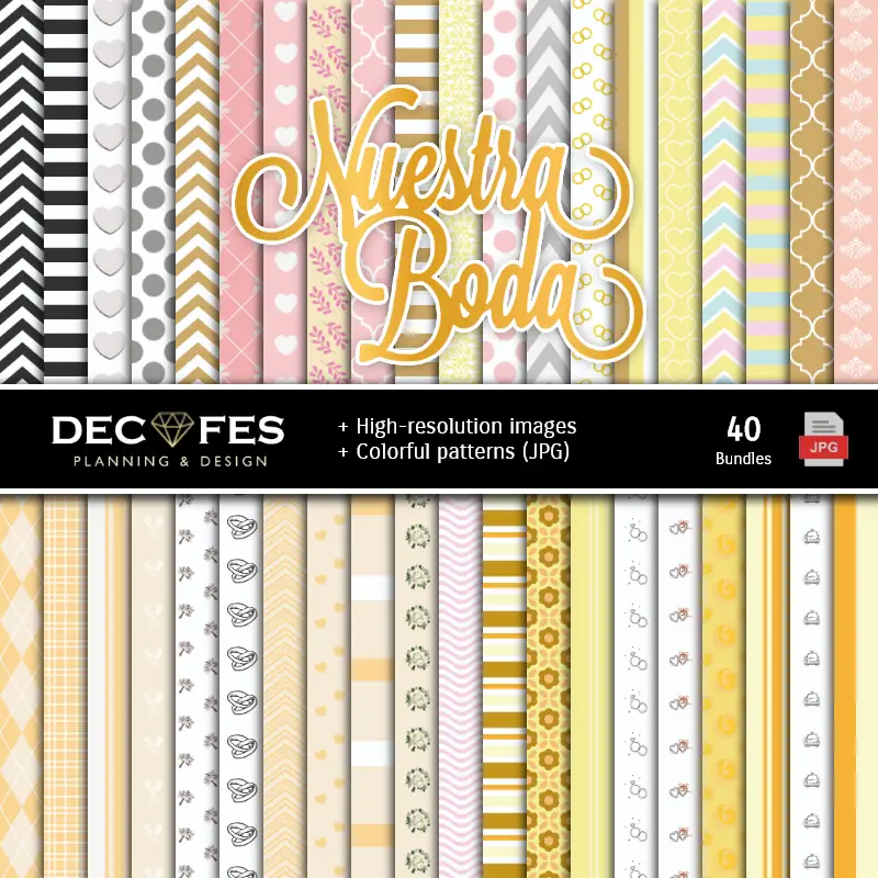 Fondos | Set de Papeles Digitales Casamentos - Fundos para Festas e Scrapbooking