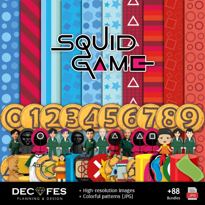 Digital Paper Squid Gioco - Stampabile per Scrapbook e fai da te