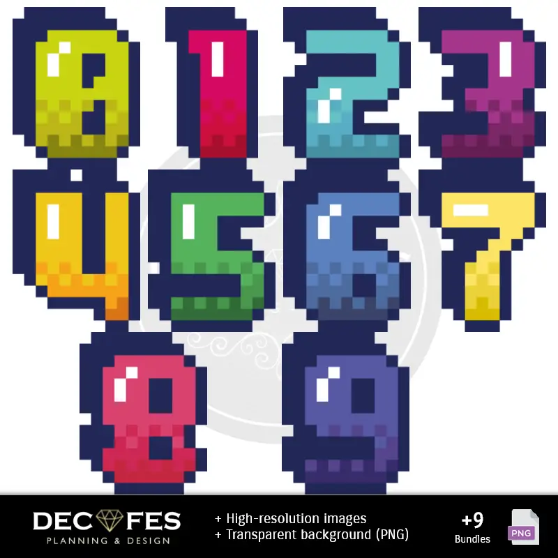 Números Temáticos | デジタルペーパー「おかしなガムボール」 - スクラップブッキングやDIY用の印刷物