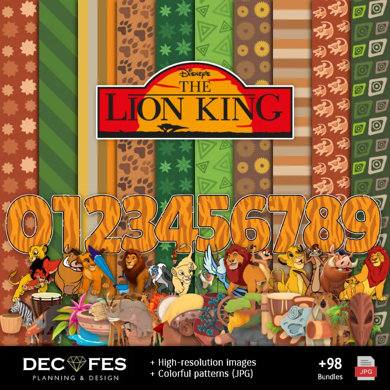Digitales Papier Der Lion King - Druckbar für Scrapbook und DIY