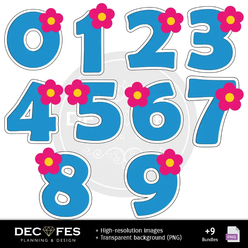 Números Temáticos | Digital Paper The Smurfs - Printable for Scrapbook and DIY