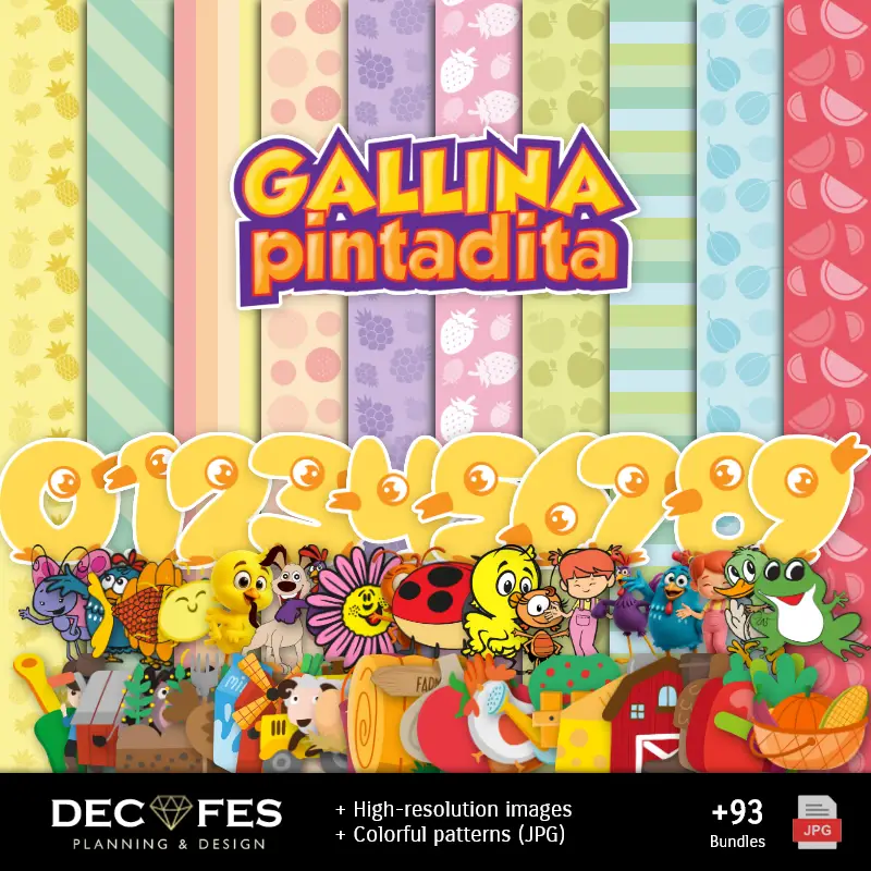 Digital Pintadite Gallinite Papier - Druckbar für Scrapbook und DIY