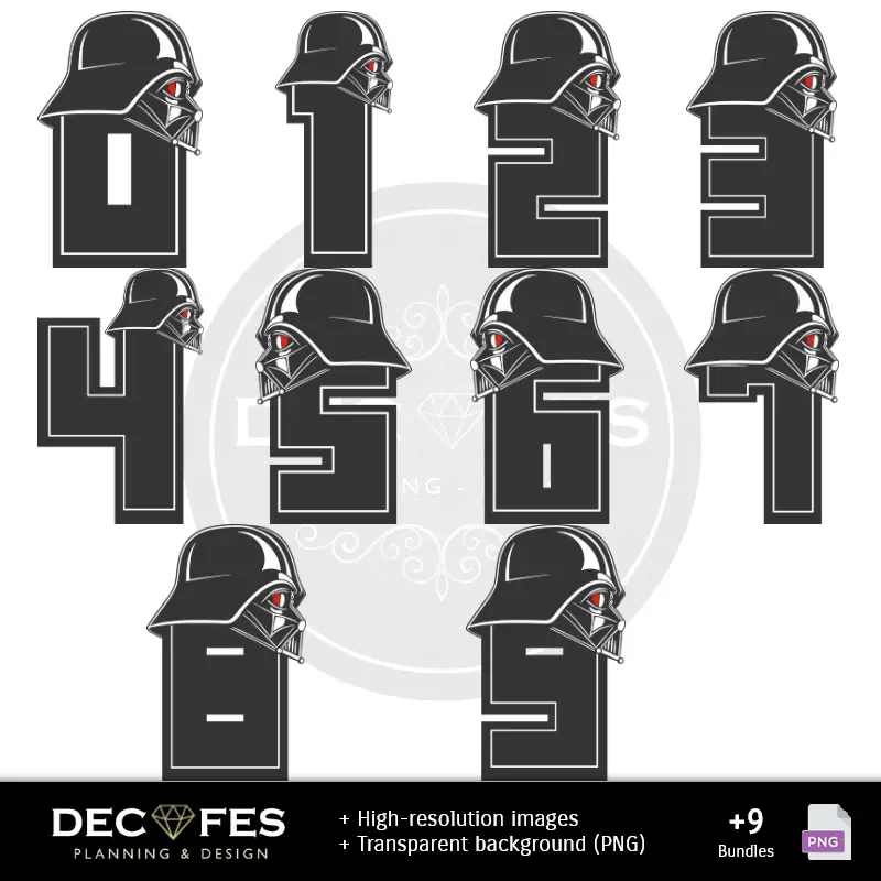 Números Temáticos | Papel Digital Star Wars - Imprimíveis para Scrapbook e DIY