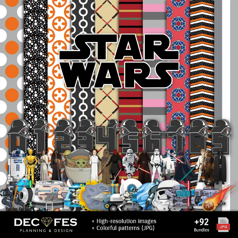 Papel Digital Star Wars - Imprimíveis para Scrapbook e DIY