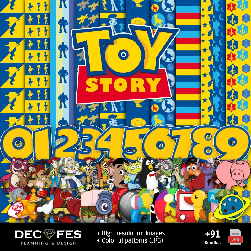 Digital Toy Story Paper - Stampabile per Scrapbook e fai da te