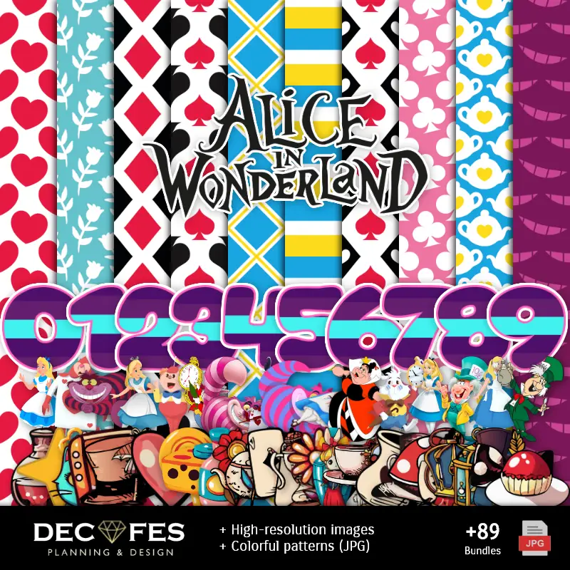 Digital role Alicia in Wonderland - Stampabile per Scrapbook e fai da te
