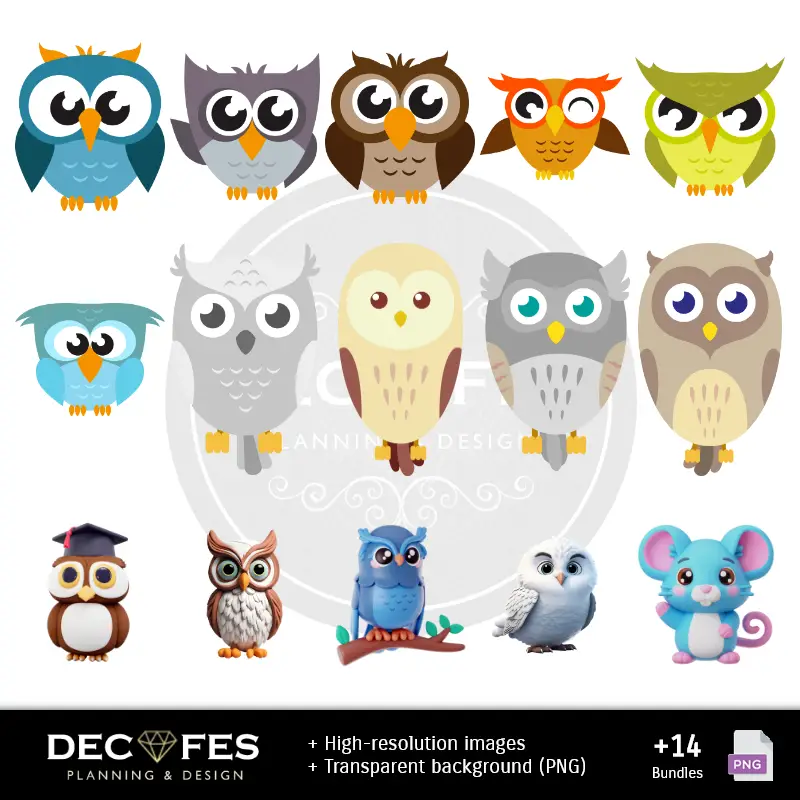 Personajes | Digital Owl e Milk Paper - Stampabile per Scrapbook e fai da te