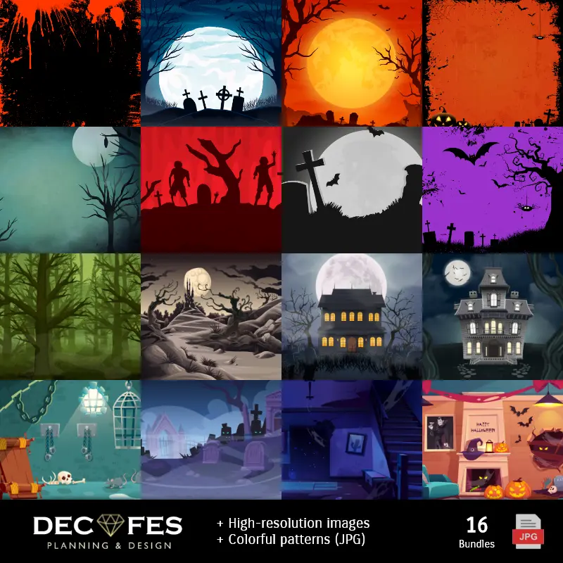 Números Temáticos | Carta digitale Halloween - Stampabile per Scrapbook e fai da te