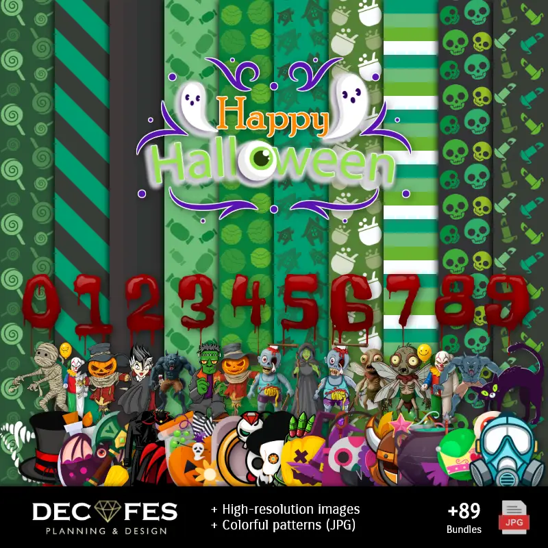 Carta digitale Halloween - Stampabile per Scrapbook e fai da te