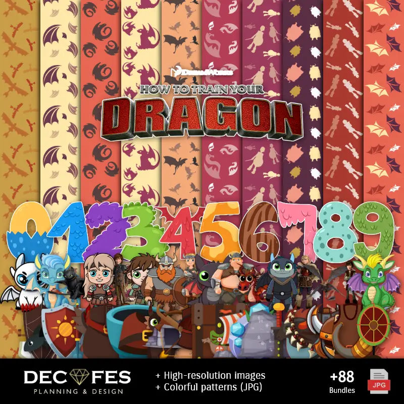 Digital Paper Come Formare il Drago - Stampabile per Scrapbook e fai da te