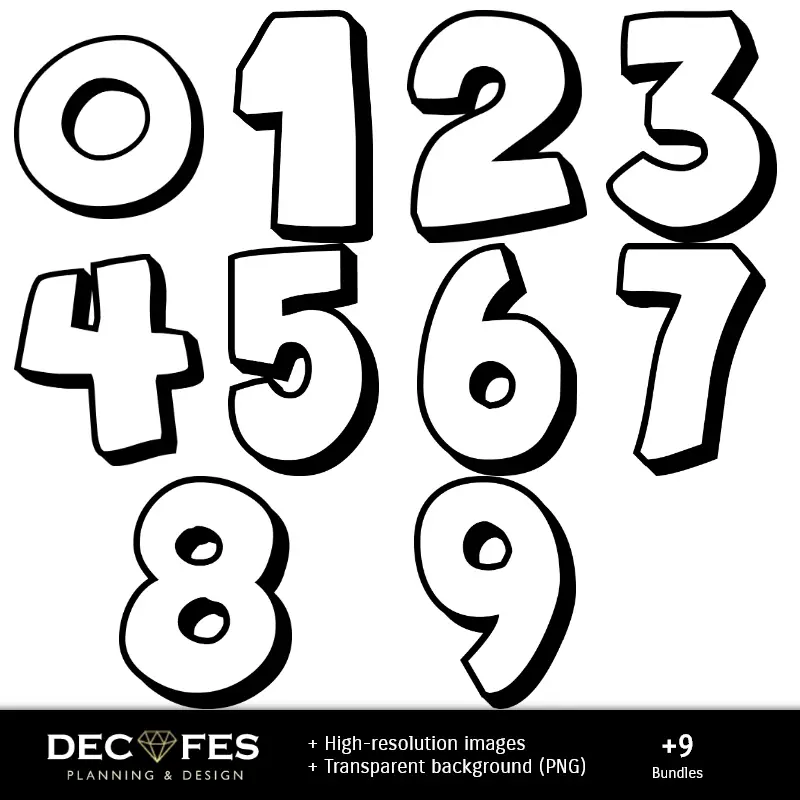 Números Temáticos | Digital Snoopy Paper - Stampabile per Scrapbook e fai da te