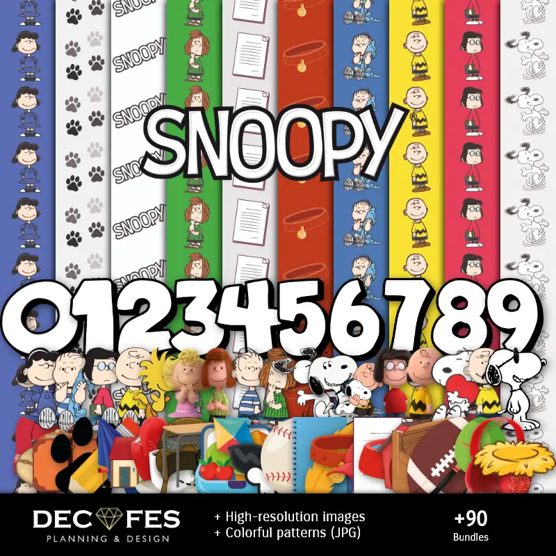 Digital Snoopy Paper - Stampabile per Scrapbook e fai da te