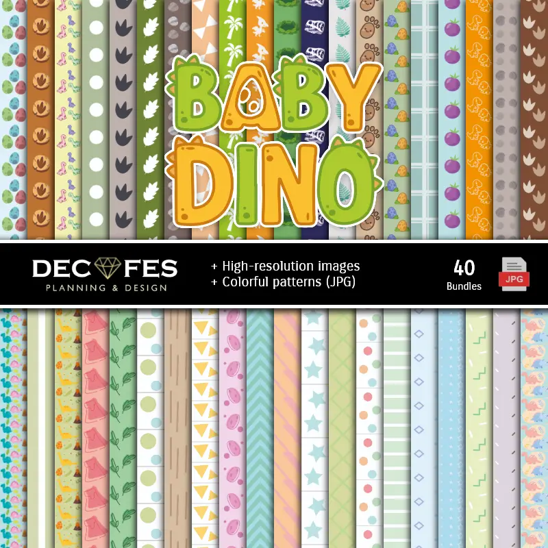 Fondos | Dinosauri Digital Paper Set - Fontane per Fiesta e Scrapbooking