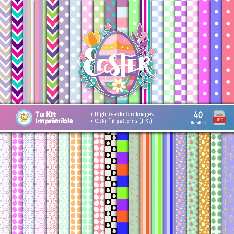 Coniglio di Pasqua Set di carta digitale - Festival e Scrapbooking