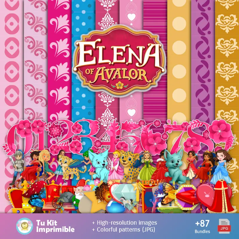 Elena de Avalor modelli e texture - Scrapbook e kit partito