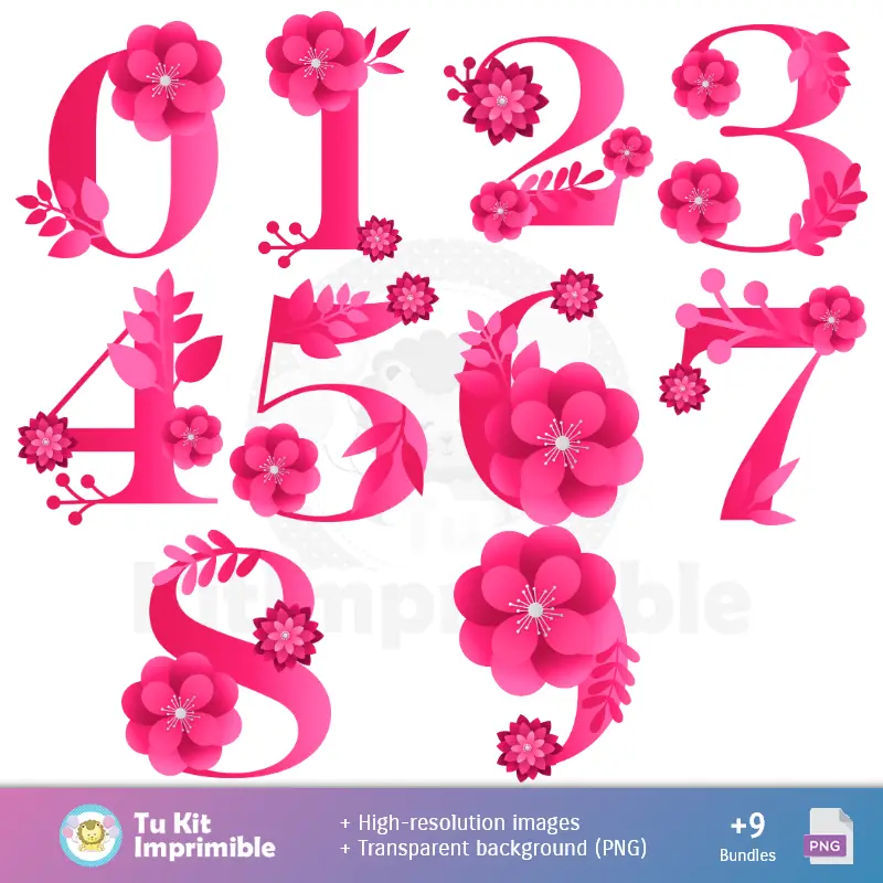 Números Temáticos | Elena de Avalor patterns and Textures - Scrapbook and Party Kits