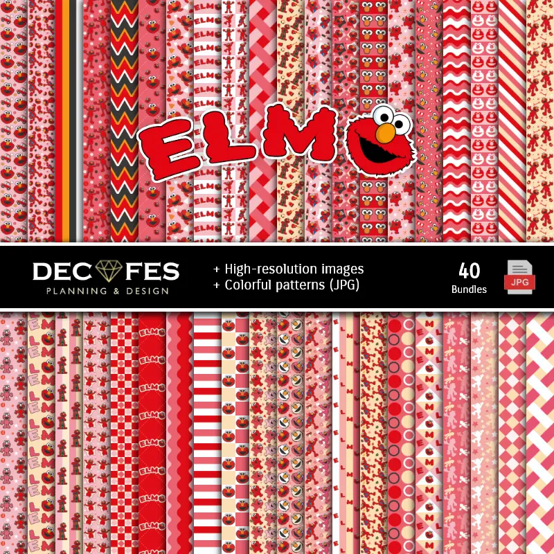 Fondos | Elmo Digital Paper Set - Fontane per Fiestas e Scrapbooking