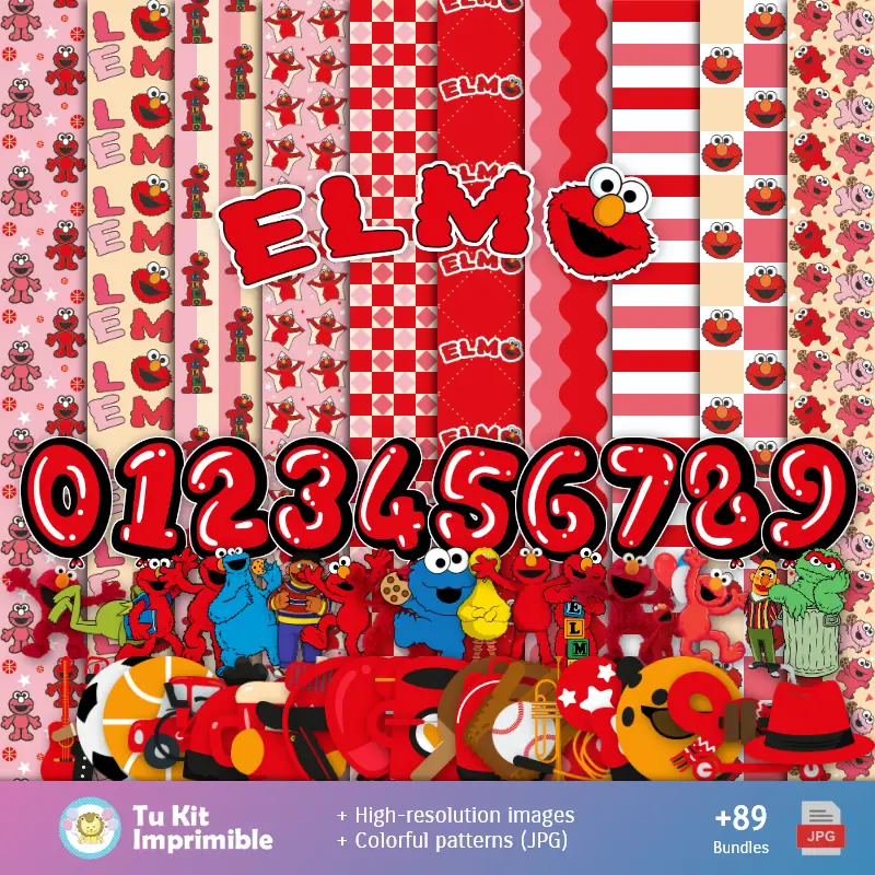 Elmo motifs et textures - Scrapbook et kits de soirée