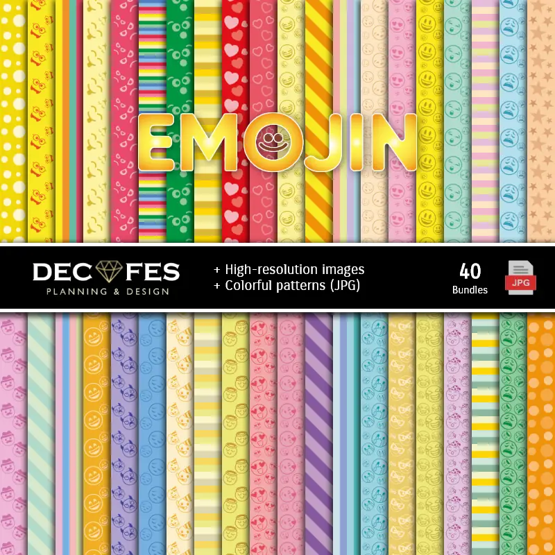 Fondos | Set de Papeles Digitales Emojis Emoticones - Fundos para Festas e Scrapbooking