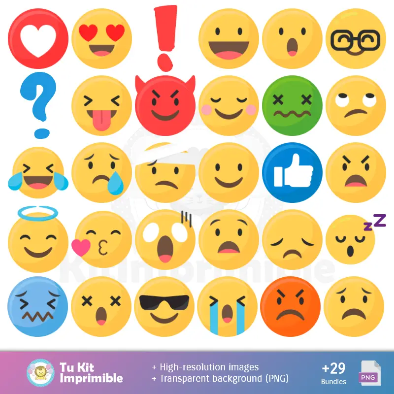 Collages | Emojis Emoticones - Digital Decor Papers