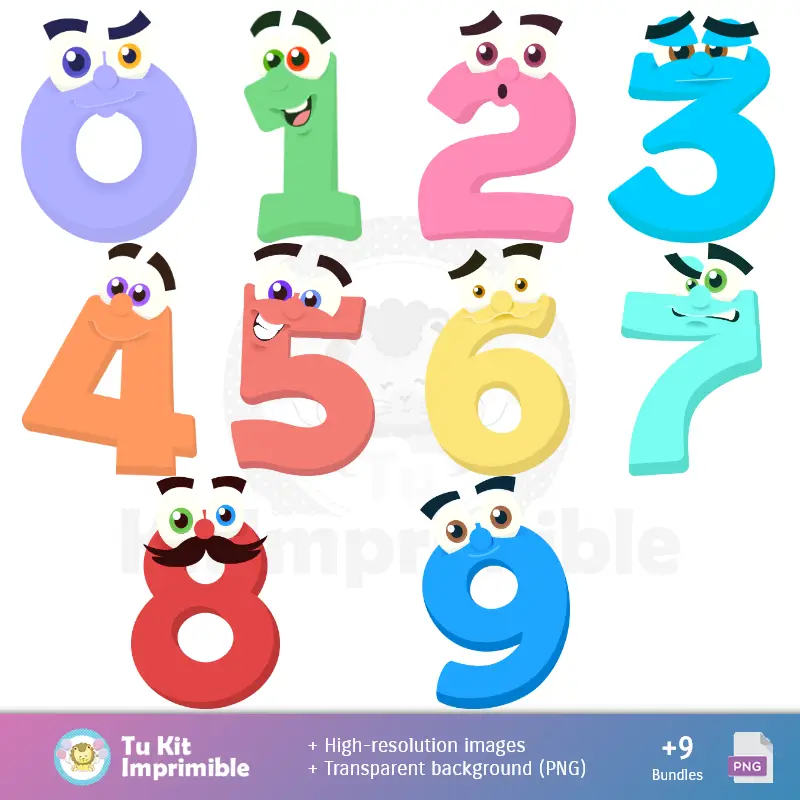 Números Temáticos | Emojis Emoticones - Digital Decor Papers