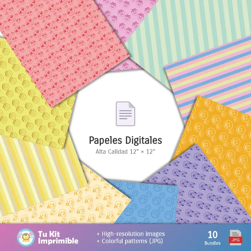 Collages | Emojis Emoticones modelli e texture - Scrapbook e kit partito