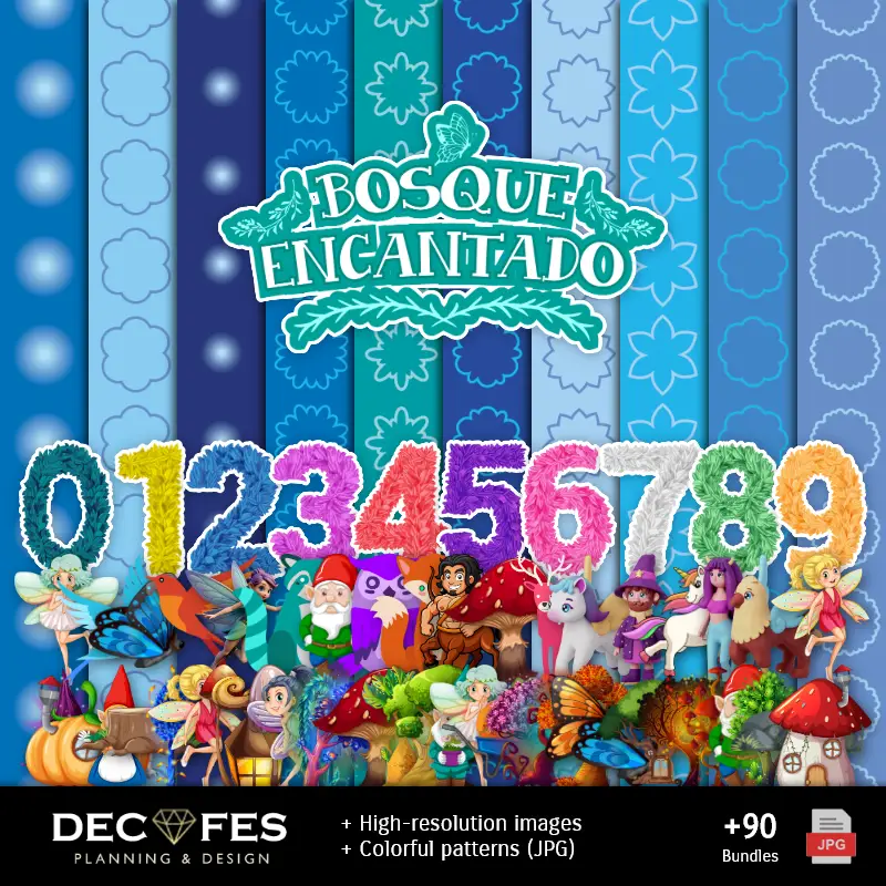 Enchanted Forest Digital Paper - Imprimable pour Scrapbook et bricolage