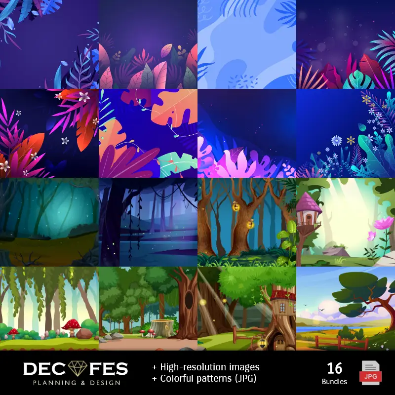 Enchanted Forest Digital Paper - Printable for Scrapbook and DIY