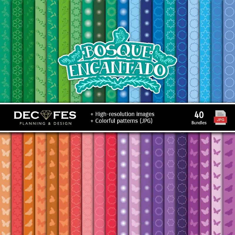Fondos | Incantato Forest Digital Paper Set - Fontane per Fiestas e Scrapbooking