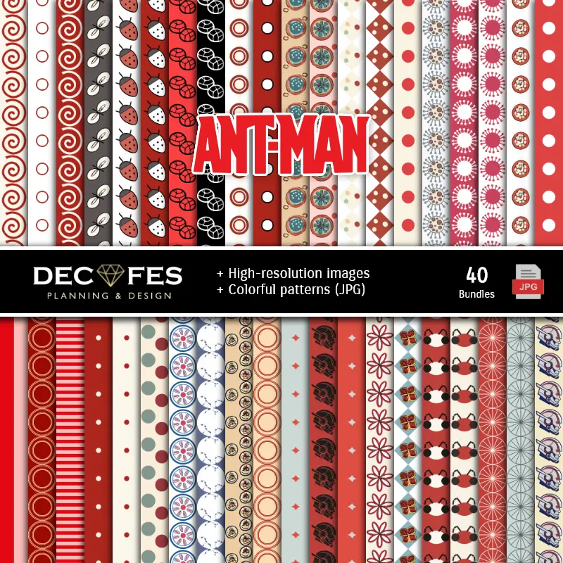 Fondos | Ensemble de papier numérique Ant-Man - Fondations et scrapbooking
