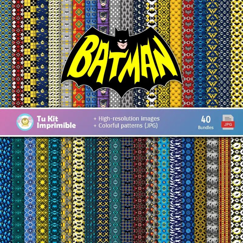 Ensemble de papier numérique Batman - Fondations et scrapbooking