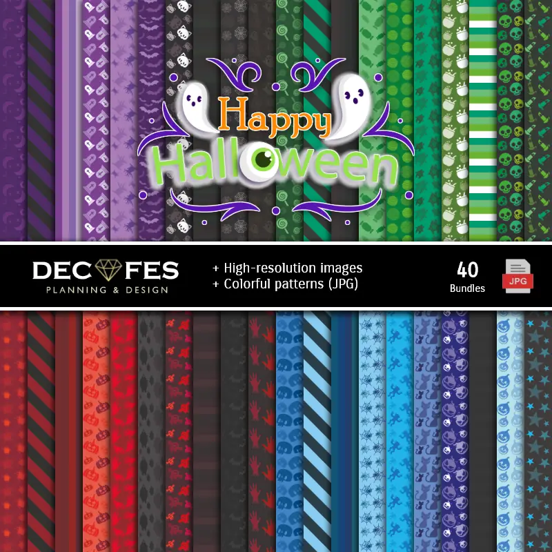 Fondos | Ensemble de papier numérique Halloween - Festivals et Scrapbooking